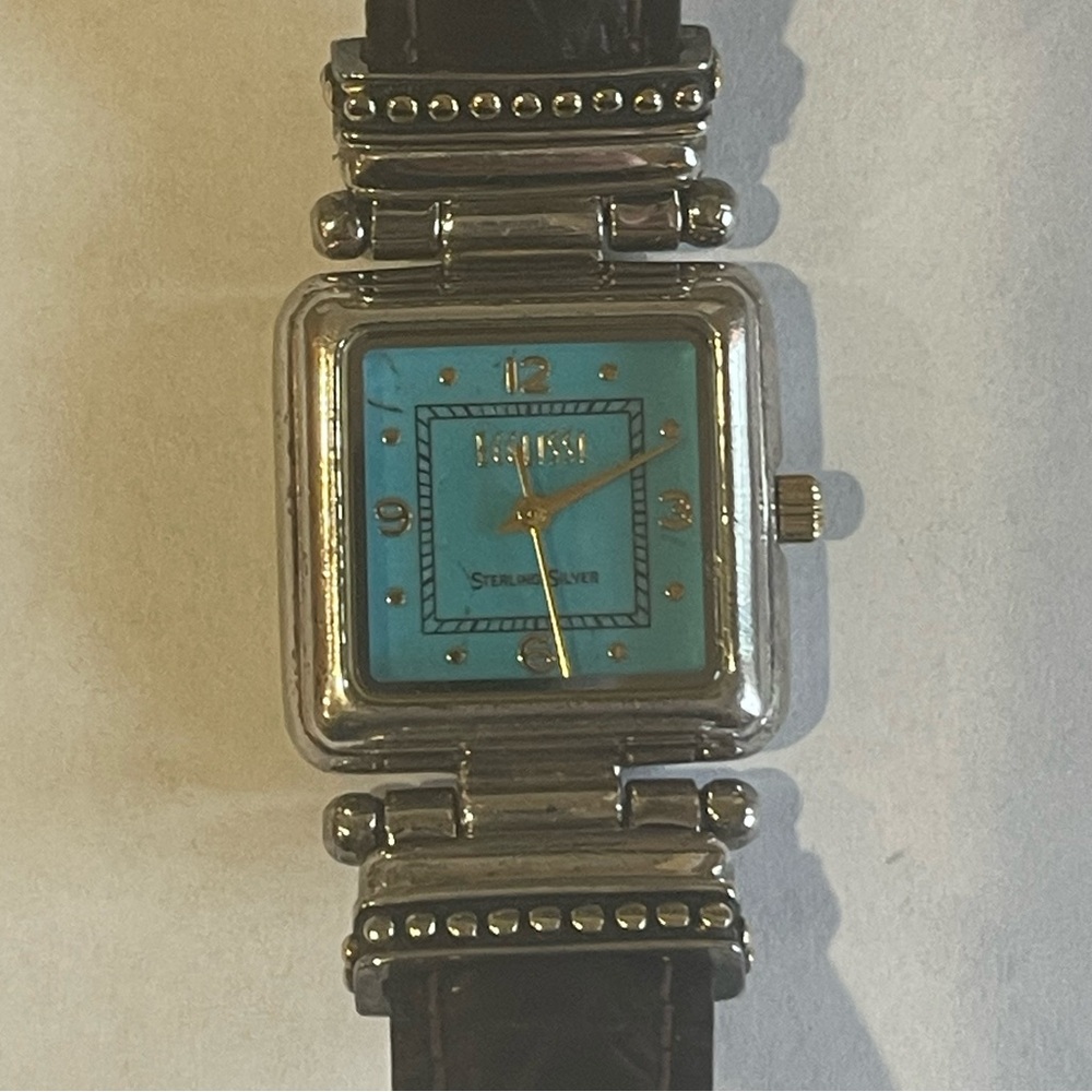 Ecclissi Sterling Silver Watch with Turquoise Dial